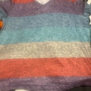 Striped Multicolor V-Neck Top